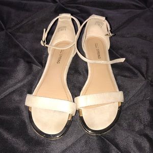 Cute tan sandals with ankle strap